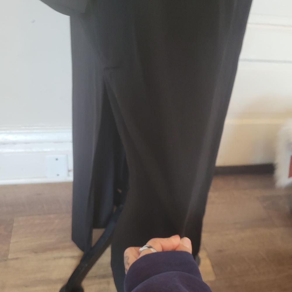Vtg Mandarin Style Floor Length Blk Jacket - Picture 4 of 7